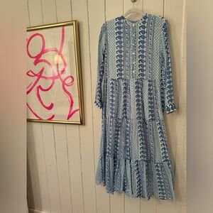 Oliphant Cotton Blue and White Dress. Ladies Size Medium.